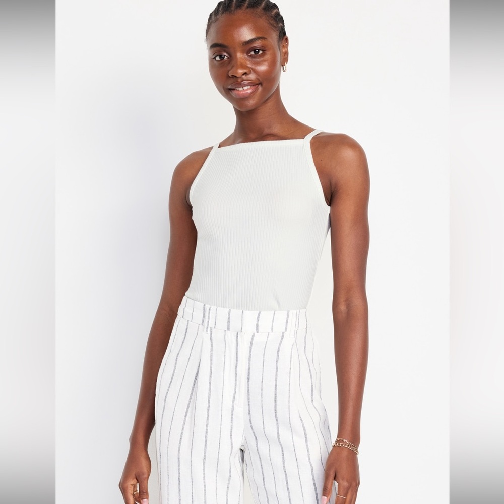 Old Navy White Rib-Knit Cami Tank Top